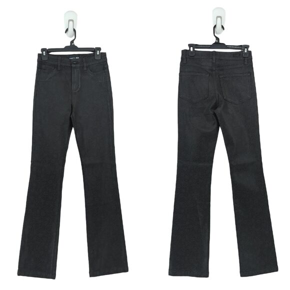 Morris Co x Paige Women 23 High Rise Manhattan Jeans Black Mallow Floral Coated - Picture 1 of 9